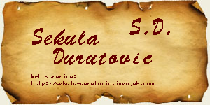 Sekula Durutović vizit kartica